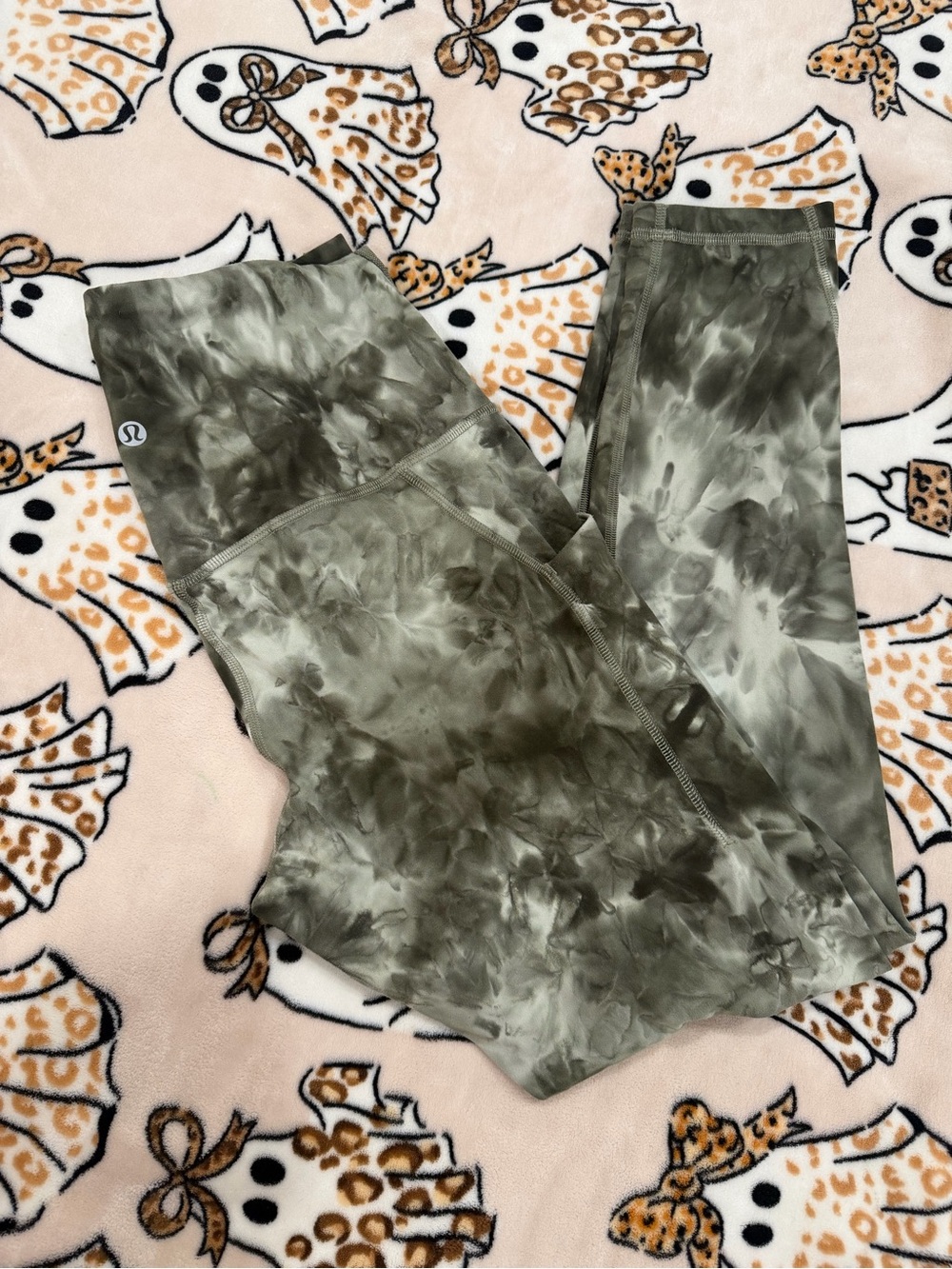lululemon athletica  Olive Green Tie Dye Leggings
